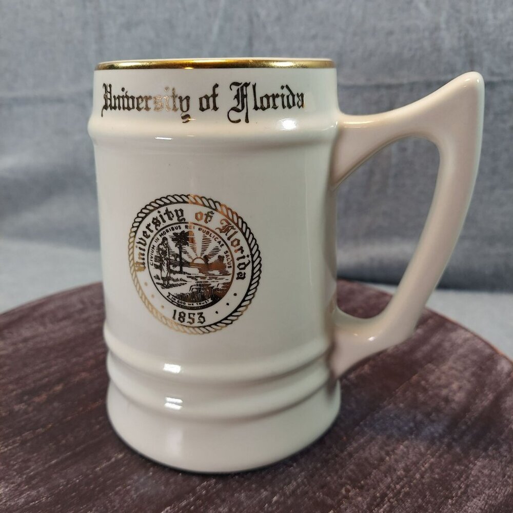 University‎ Of Florida 1853 Ceramic Mug With Gold Trim Collectible W C Bunting